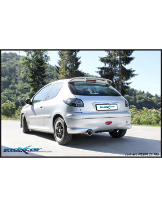 Posteriore con uscita singola ovale 120x80 mm PEUGEOT 206 1.4 16V / XS – 2001-2006 90CV (Cod. I-PE