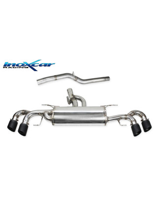 Terminale silenziato con uscita 2 x diam. 100 X-RACE BLACK MATT DX+SX e Valvola montaggio motorino e