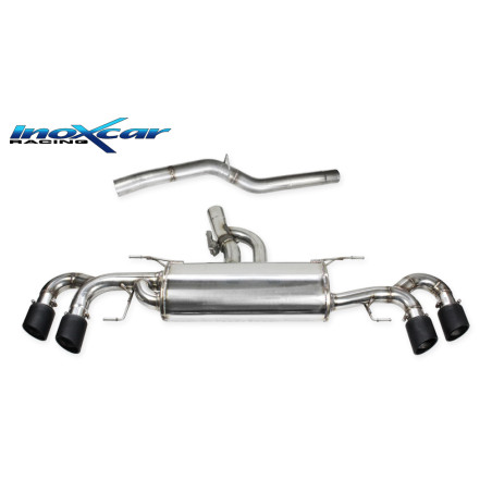 Terminale silenziato con uscita 2 x diam. 100 X-RACE BLACK MATT DX+SX e Valvola montaggio motorino e