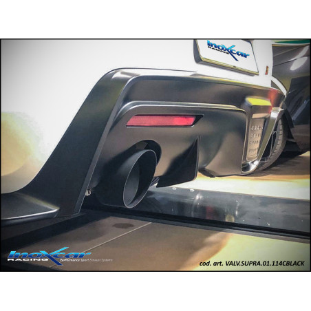 Terminale silenziato con uscita diam. 114 RACING BLACK CERAMIC DX+SX e Valvola montaggio motorino el