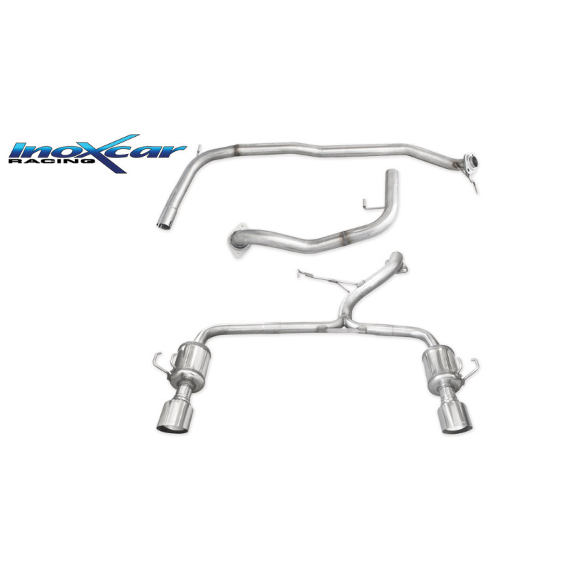 Tubo centrale diretto e Posteriore con uscita singola diam. 114 RACING DX+SX – 70 HONDA CIVIC TYPE