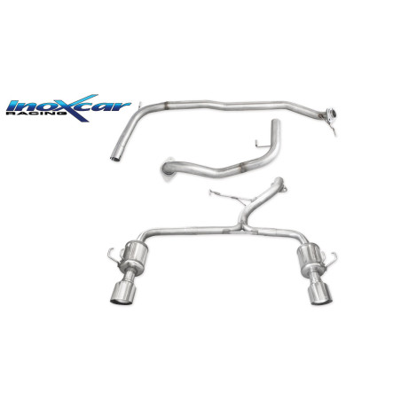 Tubo centrale diretto e Posteriore con uscita singola diam. 114 RACING DX+SX – 70 HONDA CIVIC TYPE