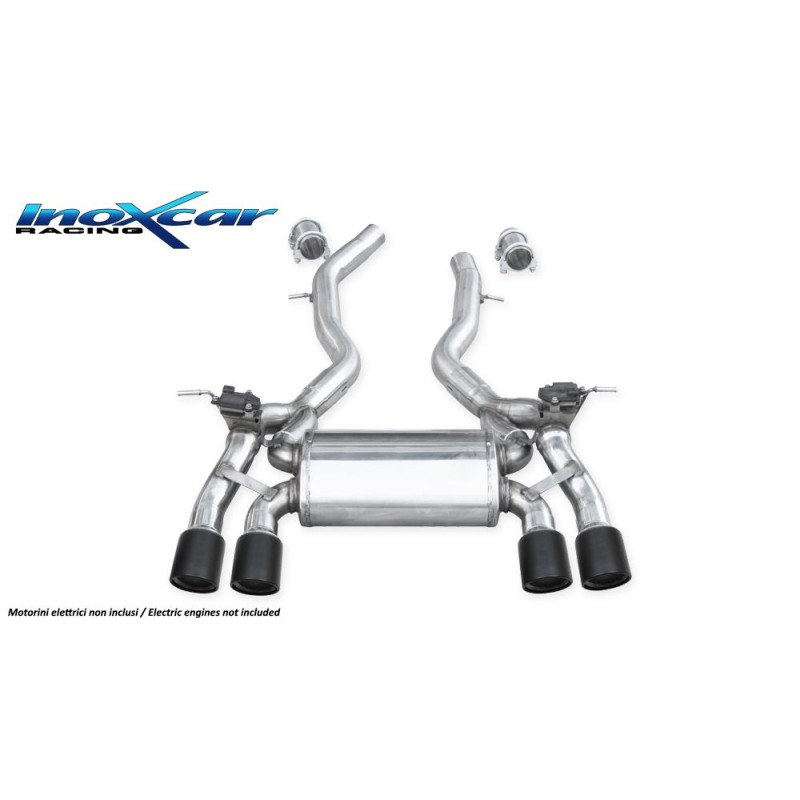 Terminale con uscita 2x diam. 90 X-RACE Black Edition dx+sx e Valvole motori elettrici di serie – 