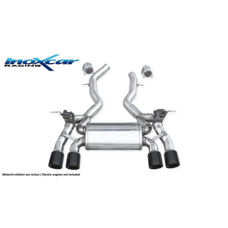 Terminale con uscita 2x diam. 90 X-RACE Black Edition dx+sx e Valvole motori elettrici di serie – 