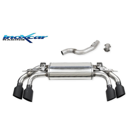 Terminale silenziato con uscita 2 x diam. 100 RACING BLACK CERAMIC DX+SX e Valvole – 2021 300CV Au