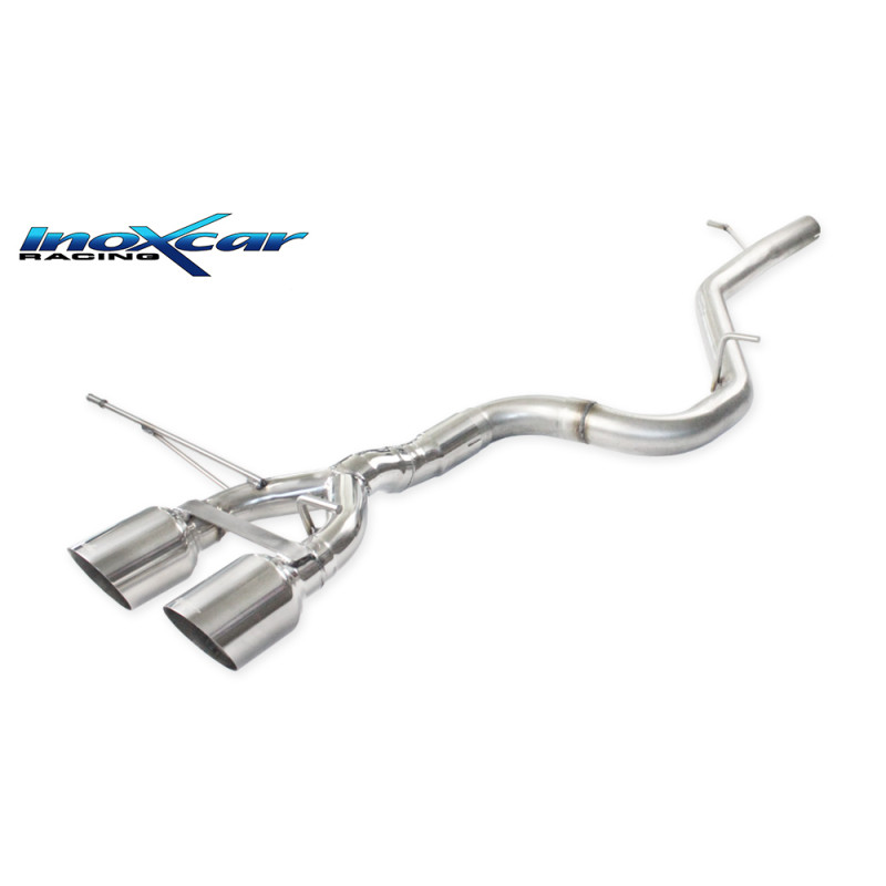 Posteriore non silenziato con uscita centrale 2 x diam. 102 RACING VOLKSWAGEN GOLF 6 R 2.0 TSI 4 MOT