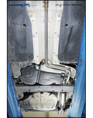 Posteriore silenziato con uscita 2 x diam. 70 RACINGMontaggio esclusivo su paraurti originale A1 40T