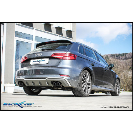 Posteriore con uscita 2 x diam. 80 RACING BLACK CERAMIC DX+SX e Valvola – 2019 Audi A3 S3 RS3 (typ
