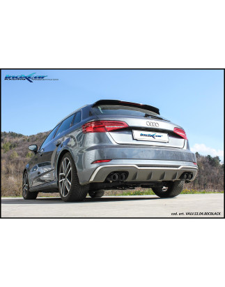 Posteriore con uscita 2 x diam. 80 RACING BLACK CERAMIC DX+SX e Valvola – 2019 Audi A3 S3 RS3 (typ