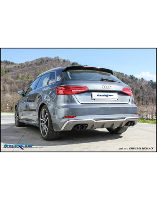 Posteriore con uscita 2 x diam. 80 RACING BLACK CERAMIC DX+SX e Valvola – 2019 Audi A3 S3 RS3 (typ