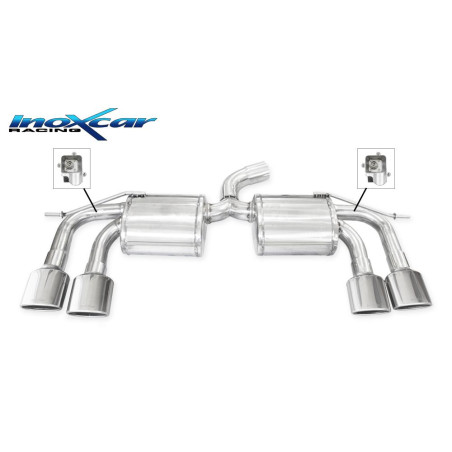 Posteriore con uscita 2 x ovale 120x80 mm DX+SX e Valvoletrici di serie – 2014 300CV Volkswagen GO