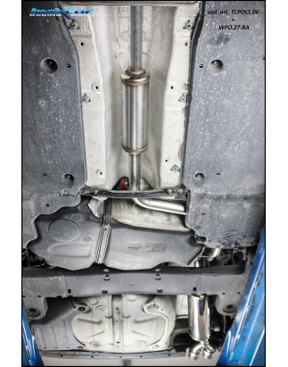 Posteriore silenziato con uscita 2 x diam. 80 RACINGMontaggio esclusivo su paraurti originale Volksw