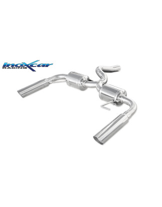 Posteriore a 2 silenziatori con uscita singola diam. 80 RACING DX+SX – è necessario tagliare prim