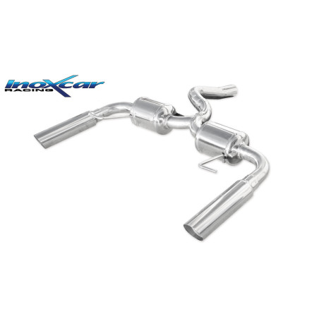 Posteriore a 2 silenziatori con uscita singola diam. 80 RACING DX+SX – è necessario tagliare prim
