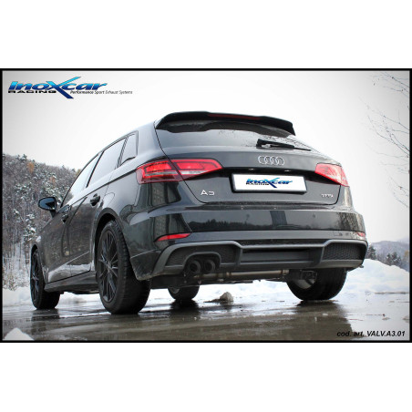 Posteriore silenziato con uscita 2 x diam. 80 BLACK CERAMIC e Valvola AU – 2016-2018 190CV Audi A3