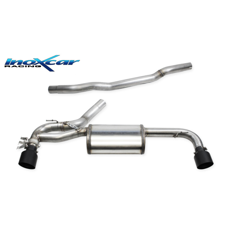 Terminale silenziato con uscita diam. 100 RACING BLACK CERAMIC DX+SX e Valvola montaggio motorino el