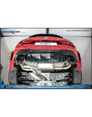 Terminale silenziato con uscita diam. 100 RACING BLACK CERAMIC DX+SX e Valvola montaggio motorino el