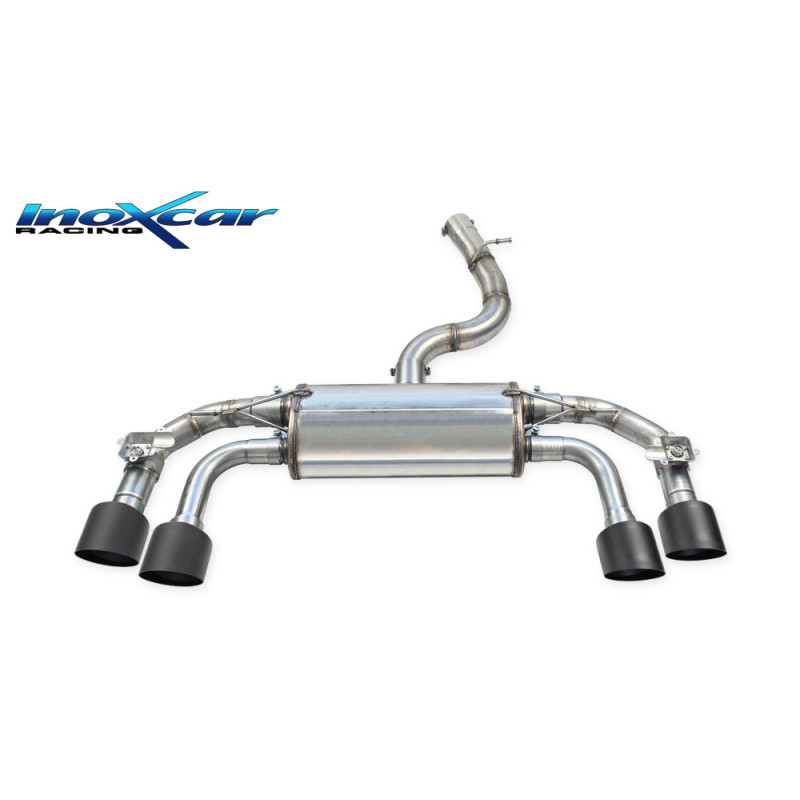 Posteriore con 1 silenziatore uscita 2 x diam. 100 RACING BLACK CERAMIC DX+SX e Valvole moto – 202