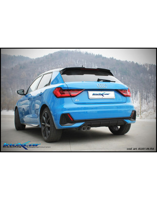 Tubo centrale diretto e Posteriore silenziato con uscita 1 x diam. 100 RACING – 2018 200CV Audi A1