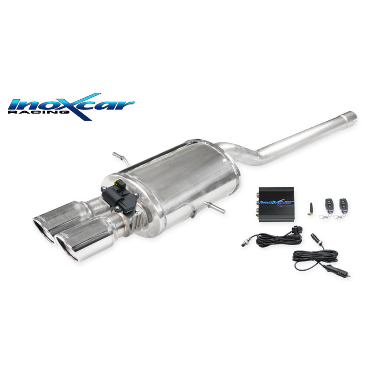 Posteriore silenziato con uscita centrale 2 x diam. 80 X-RACE e Valvola – 2007 175CV Mini COOPER (