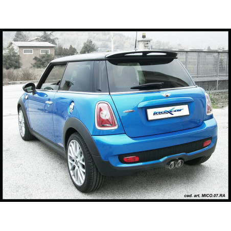 Posteriore silenziato con uscita centrale 2 x diam. 80 X-RACE e Valvola – 2007 175CV Mini COOPER (