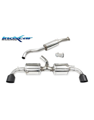 Tubo centrale silenziato e Adattatore Posteriore 2 silenziatori con uscita diam. 100 RACING BLACK CE