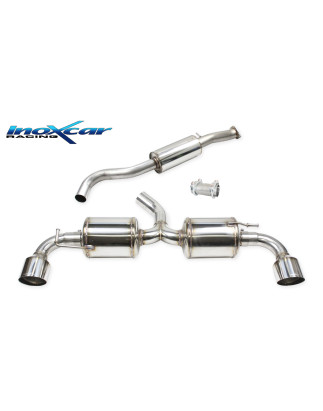 Tubo centrale silenziato e Adattatore Posteriore 2 silenziatori con uscita diam 100 RACING DX SX –