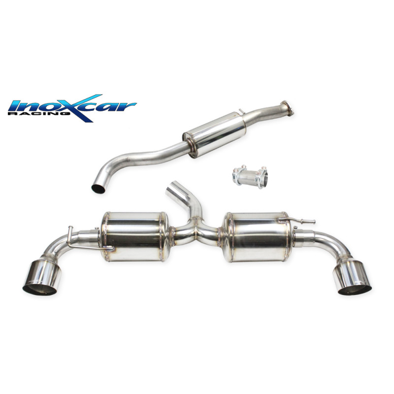Tubo centrale silenziato e Adattatore Posteriore 2 silenziatori con uscita diam 100 RACING DX SX –