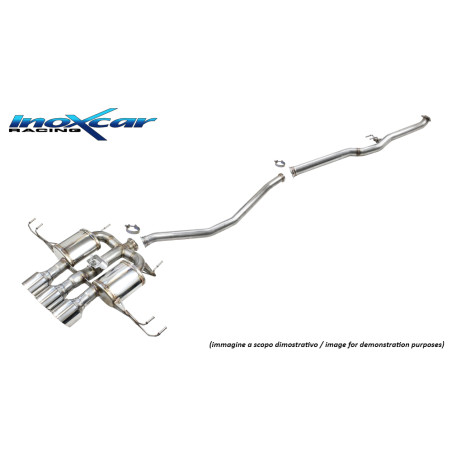 Tubo centrale diretto e Terminale silenziato con uscite centrali 3 x diam. 114 RACING Vavola montagg