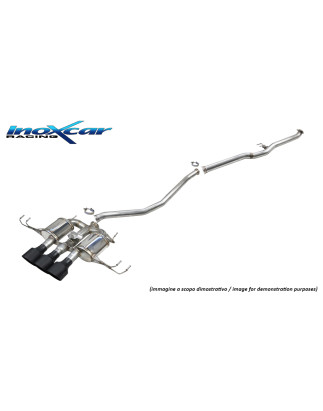 Tubo centrale diretto e Terminale silenziato con uscite centrali 3 x diam. 114 RACING BLACK CERAMIC 