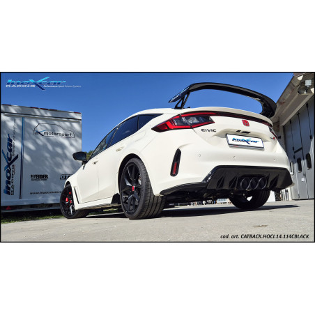 Tubo centrale diretto e Terminale silenziato con uscite centrali 3 x diam. 114 RACING BLACK CERAMIC 