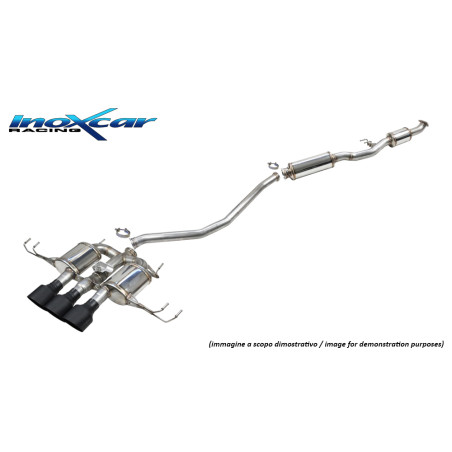 Tubo centrale silenziato e Terminale con uscite centrali 3 x diam 114 RACING BLACK CERAMIC Vavol –