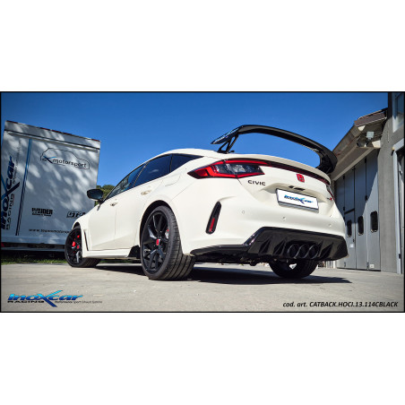 Tubo centrale silenziato e Terminale con uscite centrali 3 x diam 114 RACING BLACK CERAMIC Vavol –