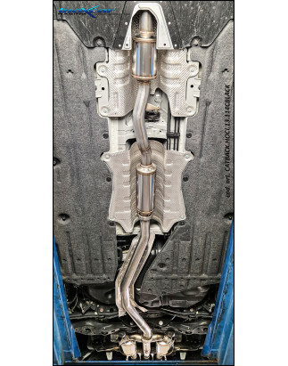 Tubo centrale silenziato e Terminale con uscite centrali 3 x diam 114 RACING BLACK CERAMIC Vavol –