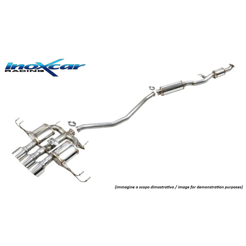 Tubo centrale silenziato e Terminale con uscite centrali 3 x diam 114 RACING Vavola montaggi – 202