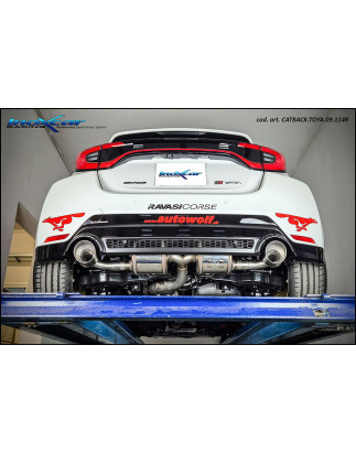 Tubo centrale silenziato e Adattatore Posteriore 2 silenziatori con uscita diam. 114 RACING DX SX TO