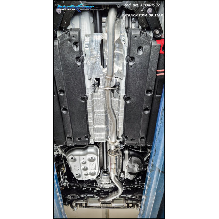 Tubo centrale silenziato e Adattatore Posteriore 2 silenziatori con uscita diam. 114 RACING BLACK CE
