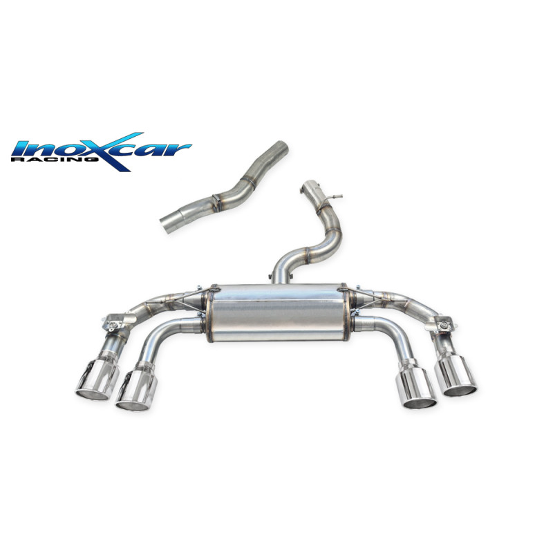 Tubo centrale diretto e Posteriore con uscita 2 x diam. 110 X-RACE DX SX Valvole – 2023 Volkswagen