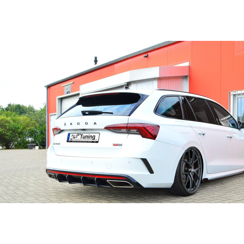 Sottoparaurti posteriore race look con flaps Skoda Octavia RS NX Combi (Cod. IN-INE-10410045ERSRT-AB