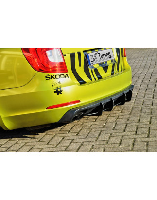Diffusore posteriore con alette e fianchetti posteriori  per Raceoptik  predisposto per PDC Skoda Su
