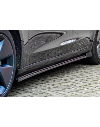 Set minigonne sottoporta con flaps posteriori Tesla Model 3 + Performance (Cod. IN-INE-10800050-ABS(