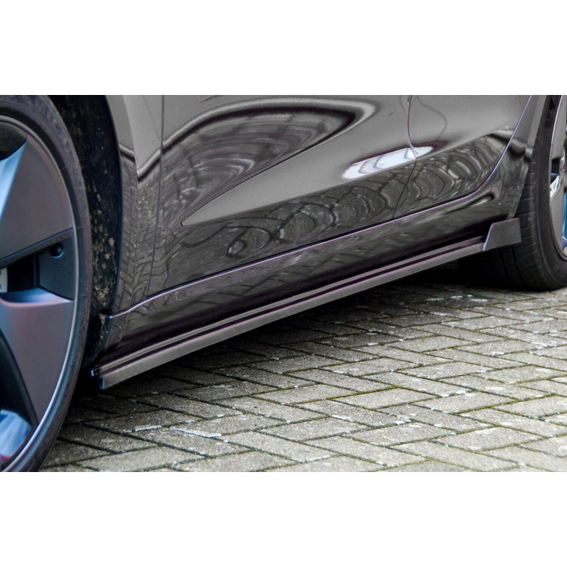Set minigonne sottoporta con flaps posteriori Tesla Model 3 + Performance (Cod. IN-INE-10800050-ABS(