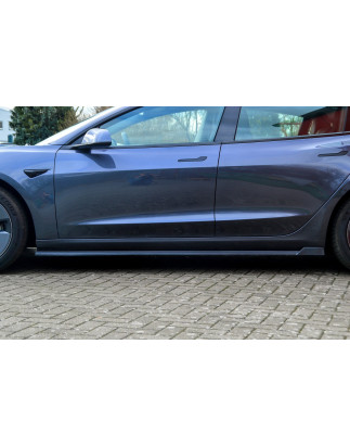 Set minigonne sottoporta con flaps posteriori Tesla Model 3 + Performance (Cod. IN-INE-10800050-ABS(