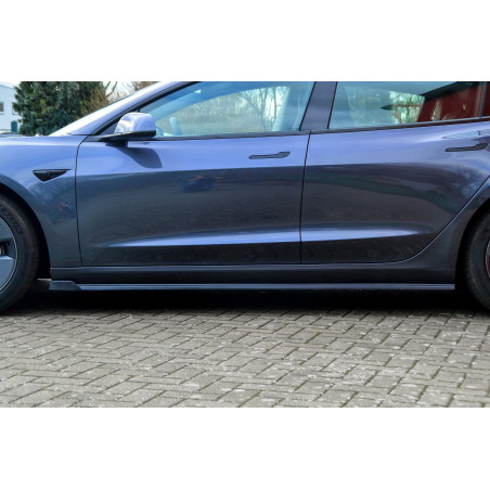 Set minigonne sottoporta con flaps anteriori Tesla Model 3 + Performance (Cod. IN-INE-10800050-ABS(W