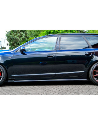 Set minigonne sottoporta con flaps anteriori Audi A6 4F Facelift (Cod. IN-INE-340050C-WVABS-2)