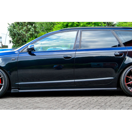 Set minigonne sottoporta con flaps anteriori Audi A6 4F Facelift (Cod. IN-INE-340050C-WVABS-C-2)