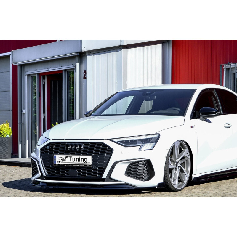 Spoiler paraurti anteriore in abs con flaps laterali Audi A3 8Y (Cod. IN-INE-360031DSLW-ABS-G)