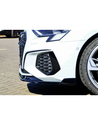 Spoiler paraurti anteriore in abs con flaps laterali Audi A3 8Y (Cod. IN-INE-360031DSLW-ABS-G)