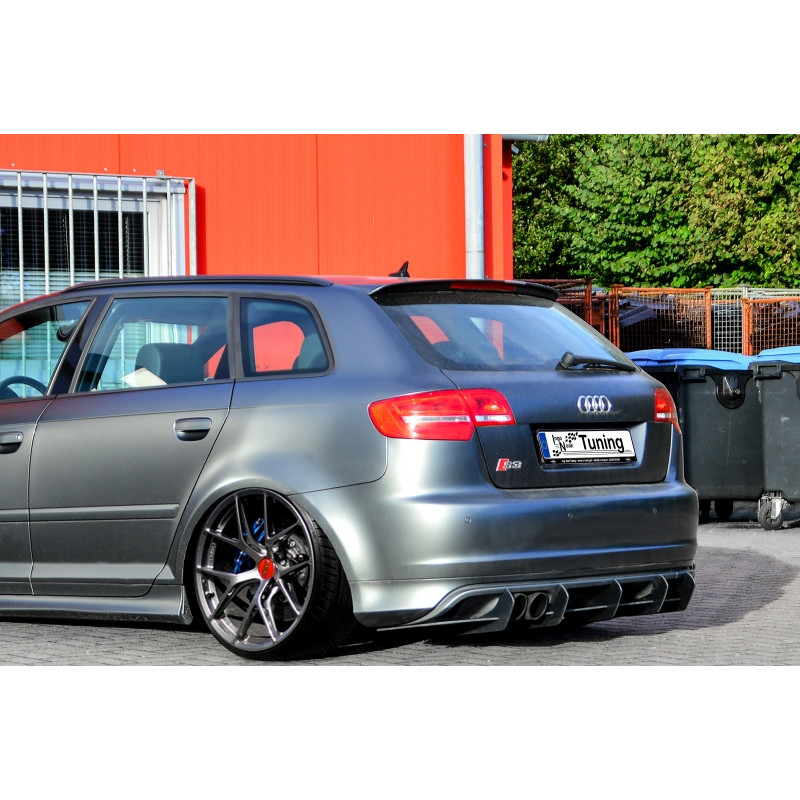 gefräster Sottoparaurti posteriore race look con pinne (adatto solo per Sportback) Audi S3 Typ 8PS3