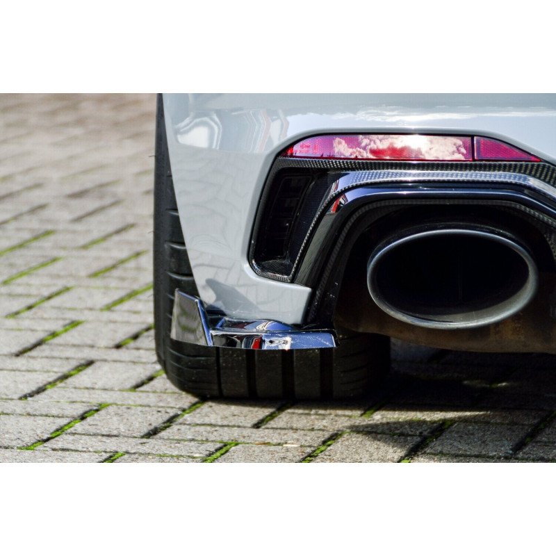 Sottoparaurti laterali posteriori con flaps laterali Audi RS4 B9 Avant (Cod. IN-INE-370045CRS4WL/R-A